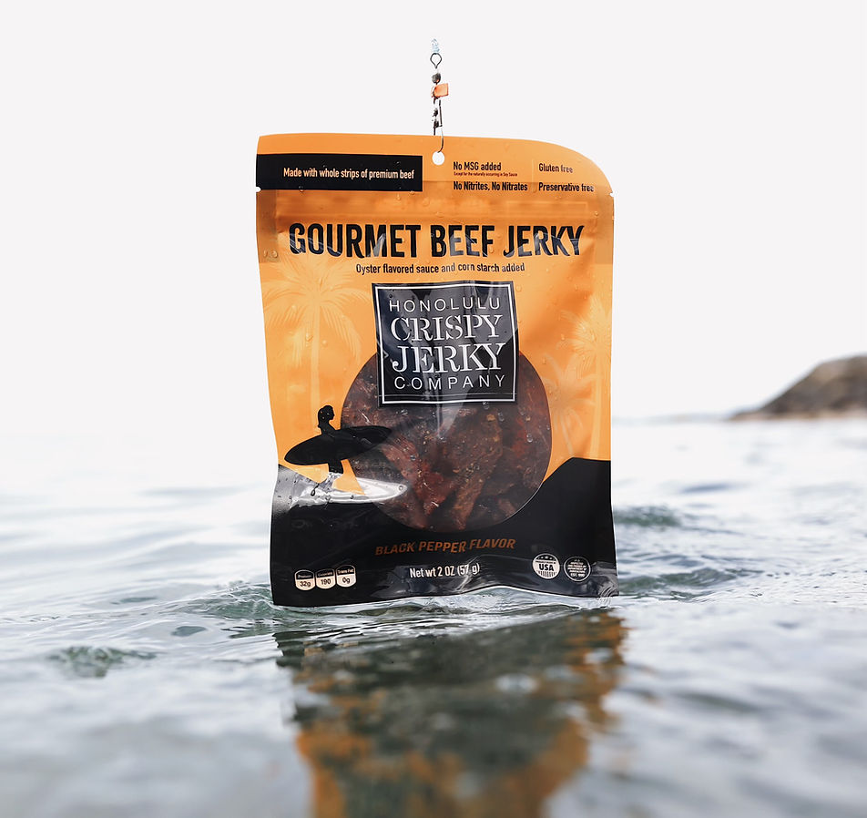Honolulu Crispy Jerky Company Black Pepper Gourmet Beef Jerky