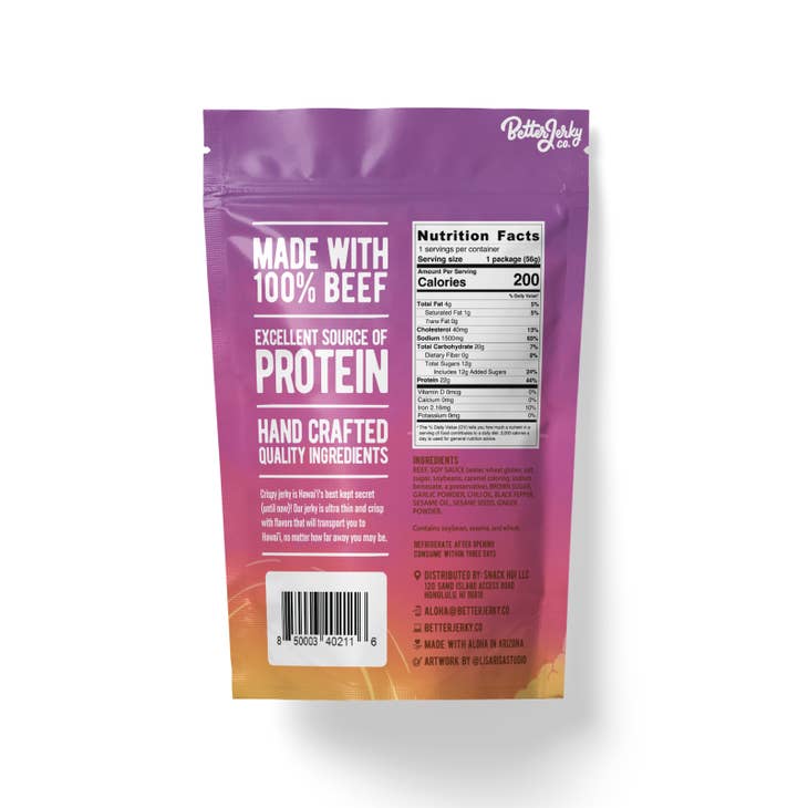 Hawaiian Style Korean BBQ Crispy Beef Jerky
