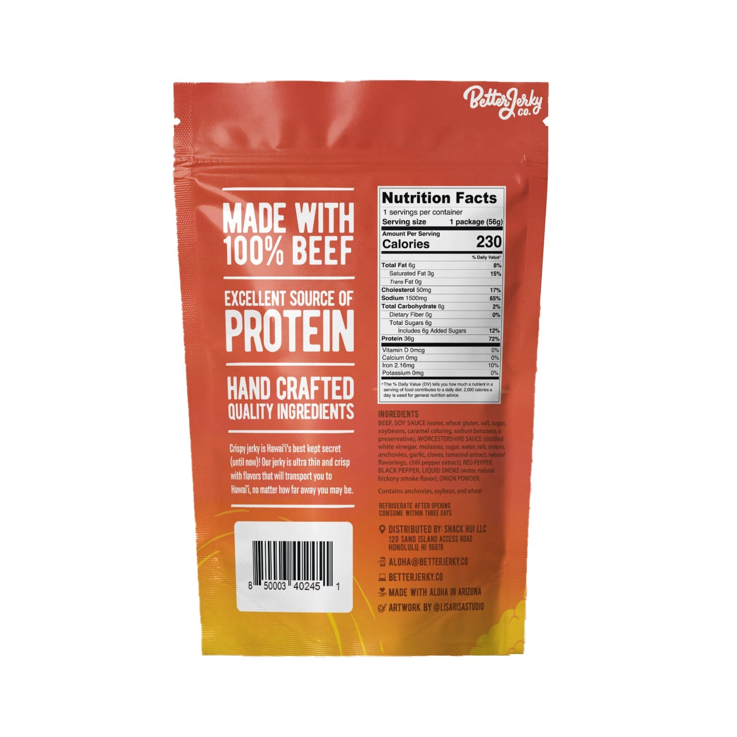 Hawaiian Style Spicy Crispy Beef Jerky