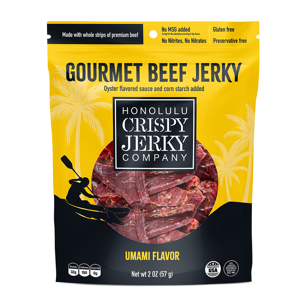 Honolulu Crispy Jerky Company Umami Flavor Gourmet Beef Jerky