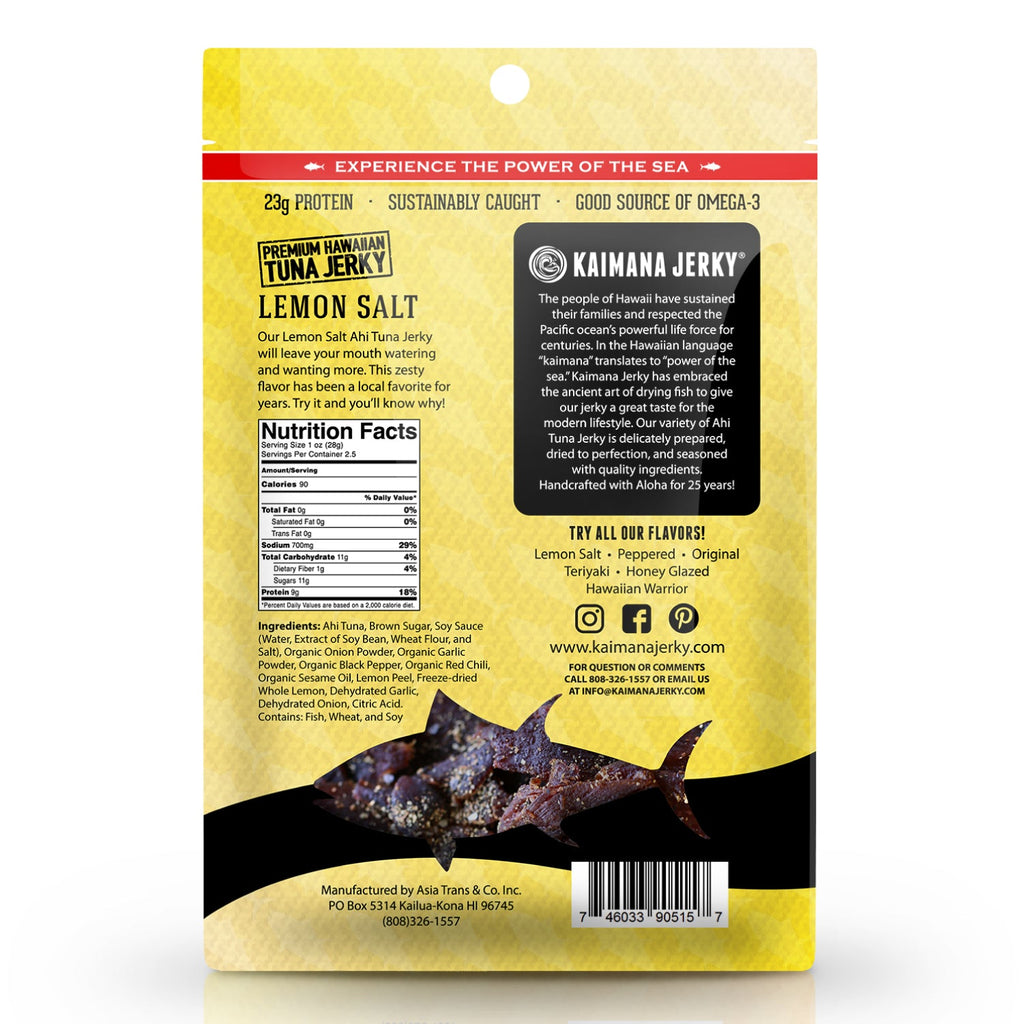 Lemon Salt Ahi Tuna Jerky (4 Pack)