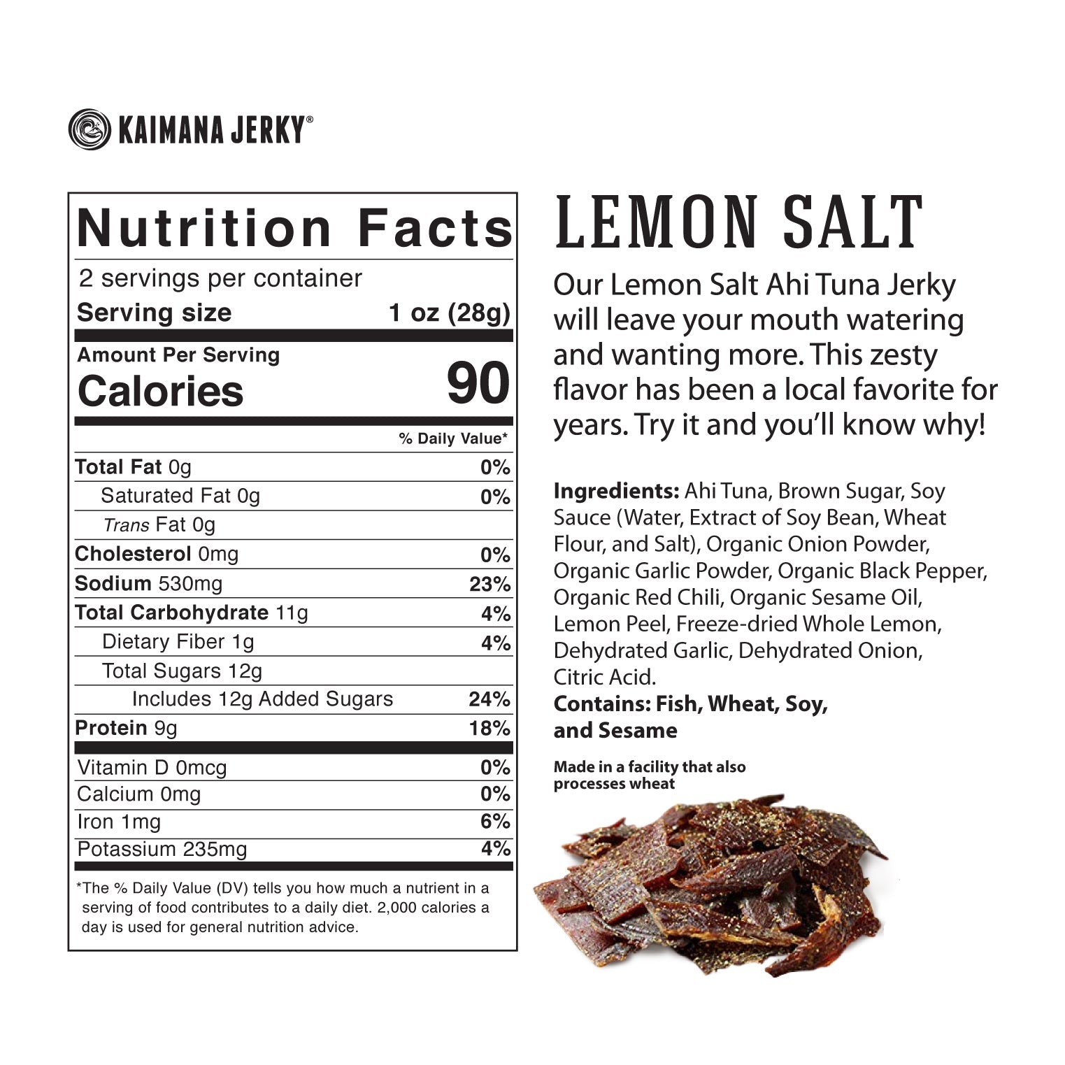 Lemon Salt Ahi Tuna Jerky (4 Pack)
